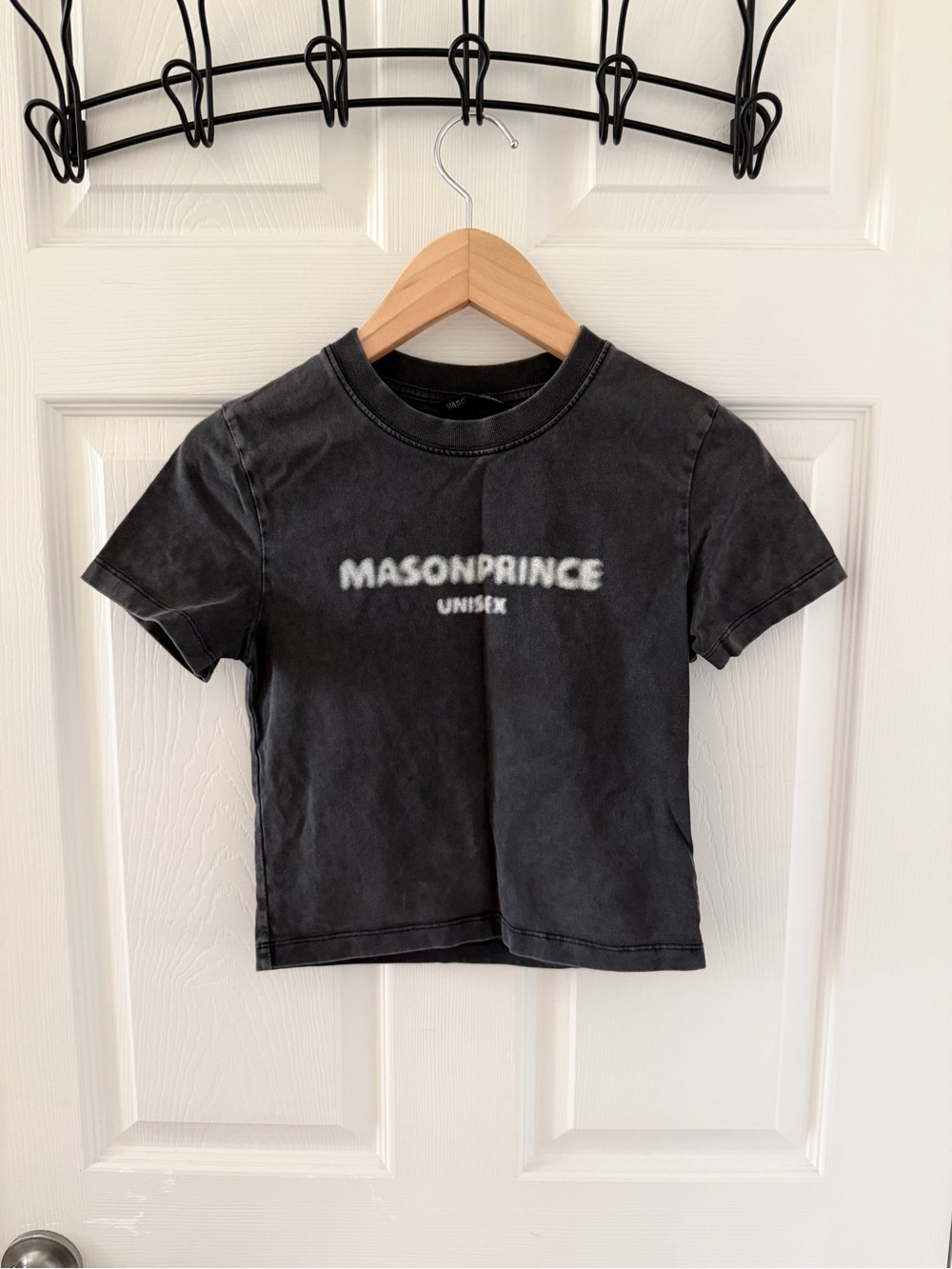MASONPRINCE Crop Tee | Washed Black | Size 2